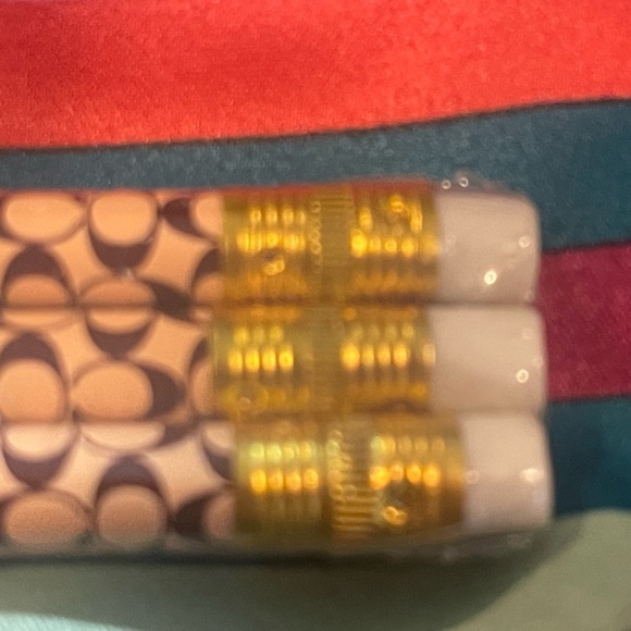 Coach Colorful Striped Pencil Case with pencils - Picture 7 of 12